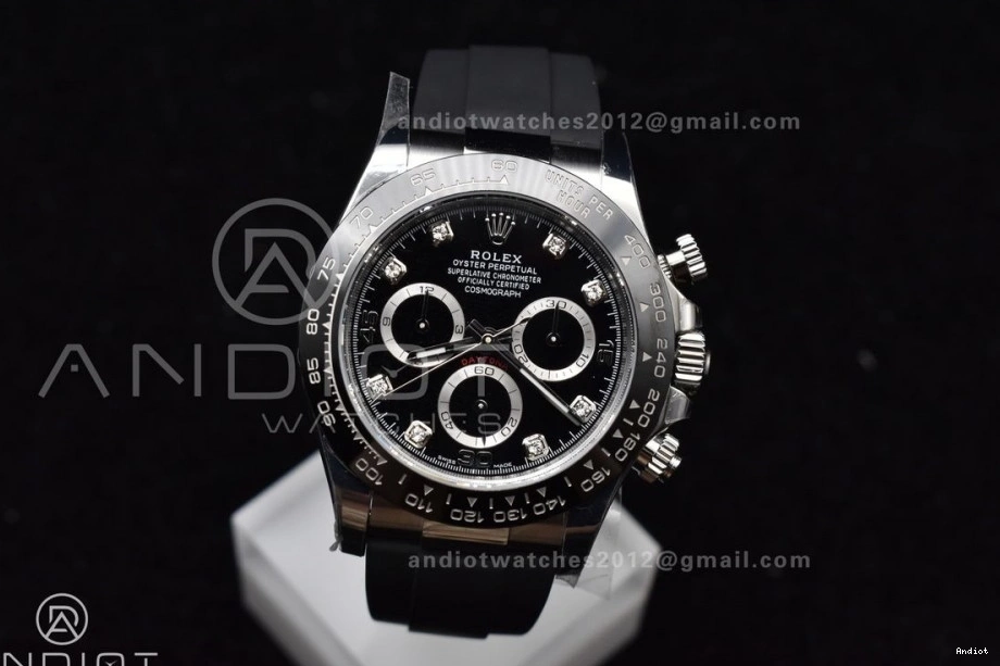 BTF Rubber Diamonds Black Daytona Edition Strap 116519 768 SA Modern Oysterflex on Best 1:1 Dial 0815
